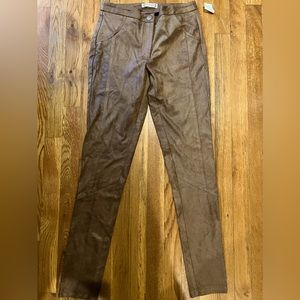 Women’s Nanette Lepore brown faux suede skinny pants new with tags size 2